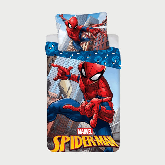 SpiderMan dekbedovertrek Old school- Eenpersoons - 140 x 200 + 70 x 90 cm - Katoen