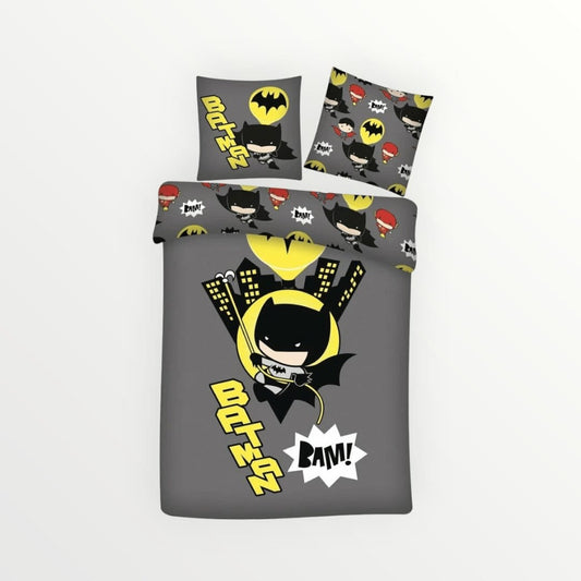 Batman dekbedovertrek BAM! - Eenpersoons - 140 x 200 + 63 x 63 cm - Polyester - Beddengoedparadijs