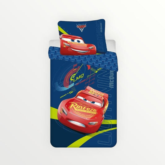 Disney Cars dekbedovertrek McQueen - Eenpersoons - 140 x 200 + 70 x 90 cm - Katoen - Beddengoedparadijs