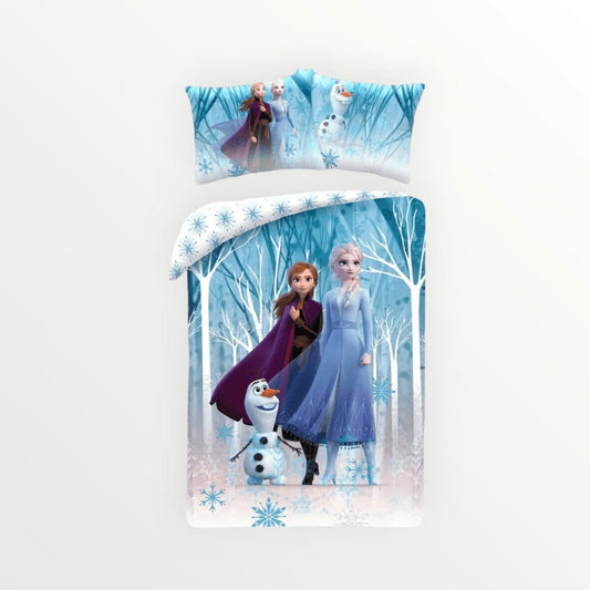 Disney Frozen dekbedovertrek Anne, Elsa & Olaf - Eenpersoons - 140 x 200 + 70 x 90 cm - Katoen - Beddengoedparadijs