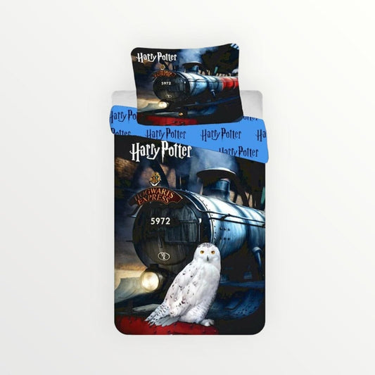 Harry Potter dekbedovertrek Stoomlocomotief – Eenpersoons - 140 x 200 + 70 x 90 cm - Katoen - Beddengoedparadijs