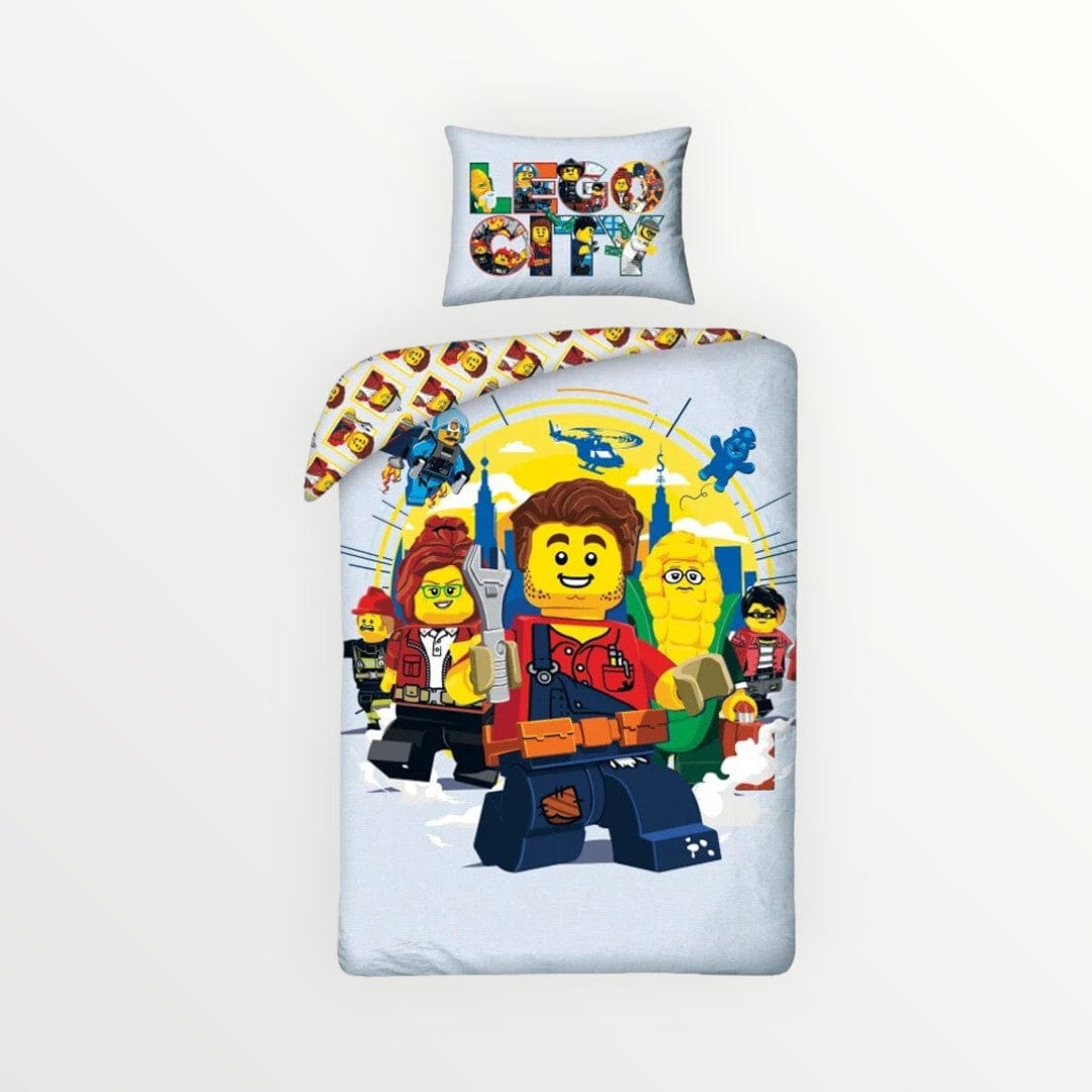 Lego City dekbedovertrek - Eenpersoons - 140 x 200 + 70 x 90 cm - Katoen - Beddengoedparadijs