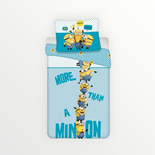 Minions dekbedovertrek blue - Eenpersoons - 140 x 200 + 70 x 90 cm - Polyester - Beddengoedparadijs