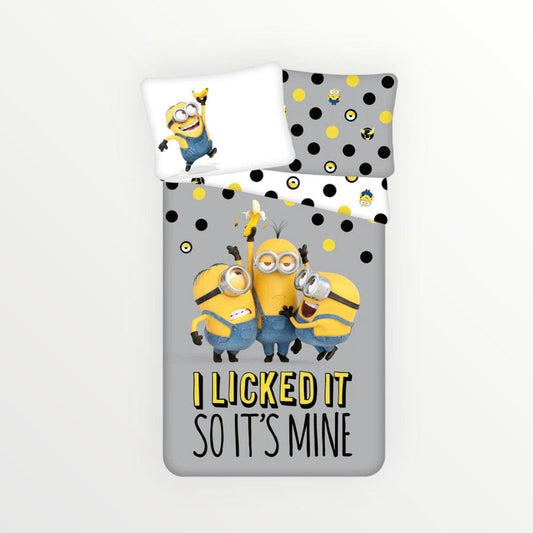 Minions dekbedovertrek I licked it so it’s mine - Eenpersoons - 140 x 200 + 70 x 90 cm - Katoen - Beddengoedparadijs