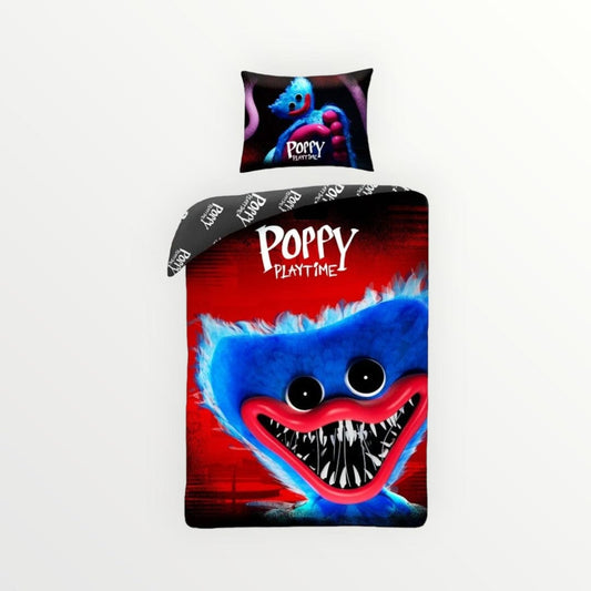 Poppy Playtime dekbedovertrek it’s time - Eenpersoons - 140 x 200 + 70 x 90 cm - Katoen - Beddengoedparadijs