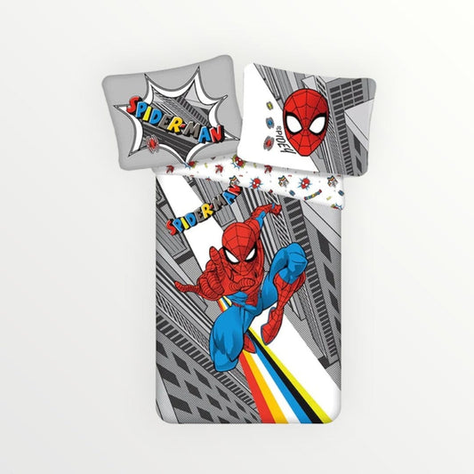 SpiderMan dekbedovertrek Pop - Eenpersoons - 140 x 200 + 70 x 90 cm - Katoen - Beddengoedparadijs