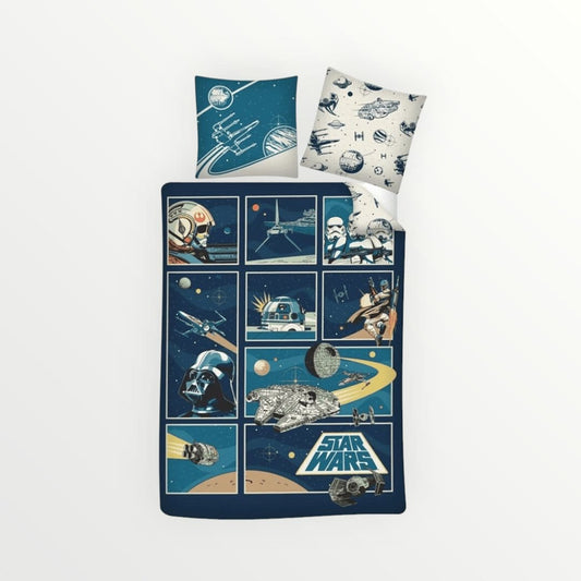 Star Wars dekbedovertrek Blocks - katoen -Tweepersoons - 240 x 200 + 65 x 65 cm - Katoen - Beddengoedparadijs